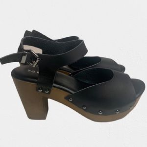 TORRID Wooden Heel Platform Sandals Size 8